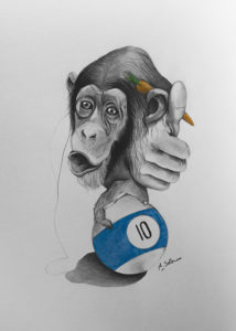 Pittura - ScimpanzÃ¨ su palla n10 - Antonio Salerno