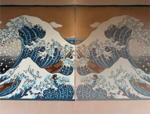 Murales naturalistici in sicilia street art sicilia arte urbana in sicilia arte contemporanea grande onda di kaganawa